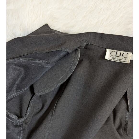 Vintage 90s CDC Petites Longline Blazer Gray Size 4 Career Coat - Picture 15 of 16